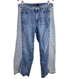 Gap High Rise Wide Leg Jeans Two Tone Women Size 14